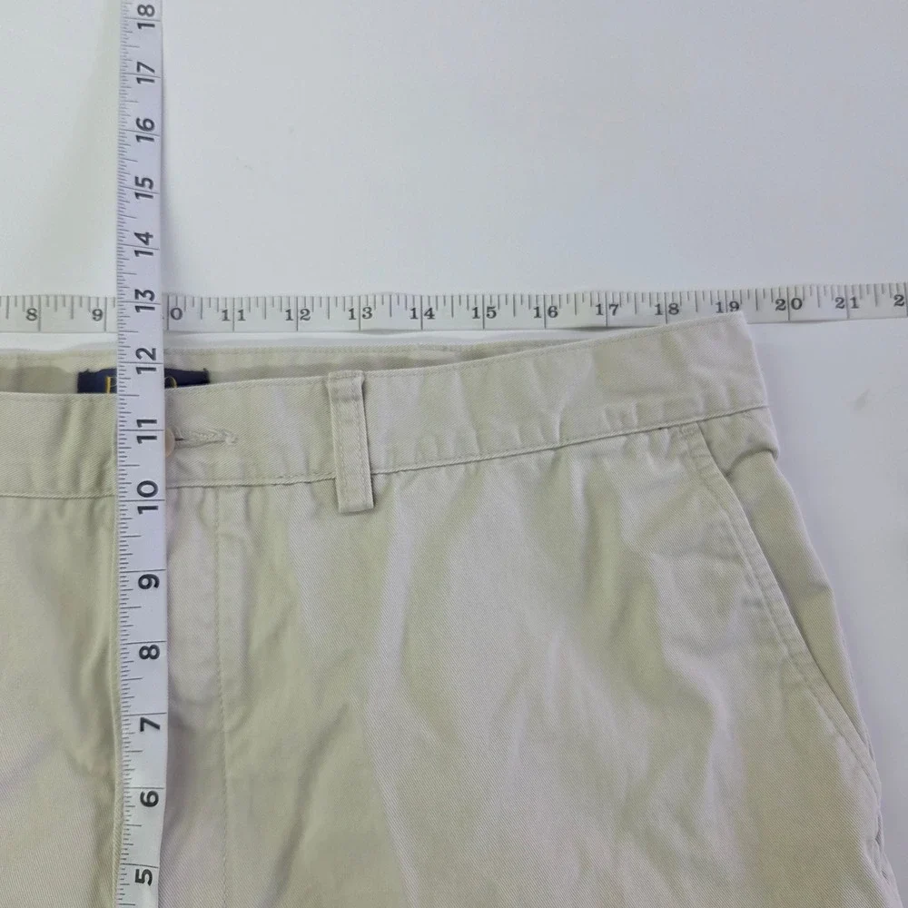 Polo Ralph Lauren Chino Shorts Men 38 Khaki Tan Cotton Twill Flat Front 9 Inseam
